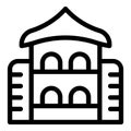 Japan castle icon outline vector. City tower