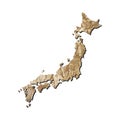 Japan chipboard map