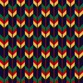 Christmas Japanese pattern. Yagasuri in red, green, blue, yellow. Seamless fletching arrows geometric background for wallpaper.