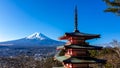 Japan - Chureito Pagoda with Mt Fuji view Royalty Free Stock Photo