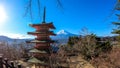 Japan - Chureito Pagoda with Mt Fuji view Royalty Free Stock Photo