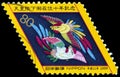 JAPAN - CIRCA 1999: A stamp printed in Japan shows Chinese phoenix embroidery Engiraku costume, circa 1999.