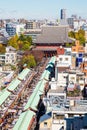 Japan cityscape over Asakusa district