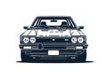 Japan classic sport car 80s isolated on a white background, front view. Vector illustration auto best for sticker and t shirt Royalty Free Stock Photo