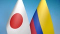 Japan and Colombia two flags