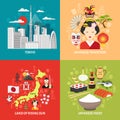 Japan Concept Icons Set Royalty Free Stock Photo