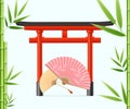 Japan Concept with Realistic Detailed 3d Element. Vector