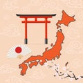 Japan Concept with Realistic Detailed 3d Element. Vector