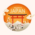 Japan Concept with Realistic Detailed 3d Element. Vector