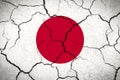 Japan - cracked country flag Royalty Free Stock Photo