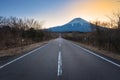 Japan countryside road in morning.