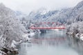 Japan countryside winter landscape