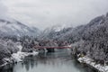 Japan countryside winter landscape at Mishima town Royalty Free Stock Photo