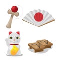 Japan Culture Object Isolate Set Vector