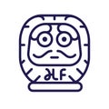 Japan Daruma Doll Icon in Line Art