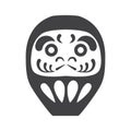 Japan Daruma Doll Vintage Icon in Outline