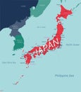 JAPAN detailed editable map