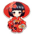 japan doll sticker or etc. Royalty Free Stock Photo