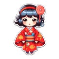 japan doll sticker or etc. Royalty Free Stock Photo