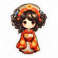 japan doll sticker or etc. Royalty Free Stock Photo