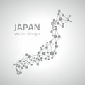 Japan dot grey contour vector perspective geometry map