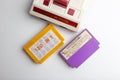 Japan famicom cartridge and Unofficial Chinese copy Royalty Free Stock Photo