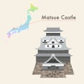 Japan Famous Castle Vector - Matsue Castle