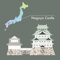 Japan Famous Castle Vector - Nagoya Castle