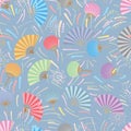 Japan fan wind line seamless pattern