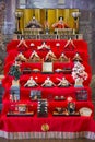 JAPAN - FEBRUARY 21, 2016 : Hina dolls on shelf for Hinamatsuri