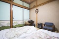 JAPAN - FEBRUARY 19, 2016 : traditional Japanese style bedroom Royalty Free Stock Photo