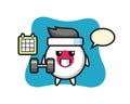 Japan flag badge mascot cartoon doing fitness with dumbbell