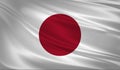 Japan flag blowing in the wind. Background texture. 3d rendering, waving flag.