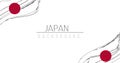 Japan flag brush style background with stripes. Stock vector illustration isolated on white background Royalty Free Stock Photo