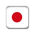 Japan flag  button icon isolated on white background Royalty Free Stock Photo