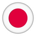 Japan flag button illustration with clipping path Royalty Free Stock Photo