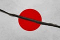 Japan flag cracked Royalty Free Stock Photo