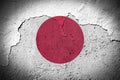 Japan flag on cracked wall Royalty Free Stock Photo