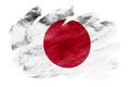 Japan flag is depicted in liquid watercolor style isolated on white background Royalty Free Stock Photo