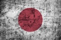 Japan flag with high detail of old dirty crumpled paper Royalty Free Stock Photo