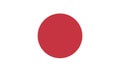 Japan flag and national japanese asian symbol isolated on white background. Royalty Free Stock Photo
