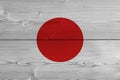 Japan flag painted on old wood plank Royalty Free Stock Photo