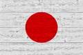 Japan flag painted on old wood plank Royalty Free Stock Photo