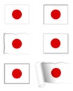 Japan flag set Royalty Free Stock Photo