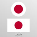 Japan flag set. Japanese national symbol. Vector illustration. Royalty Free Stock Photo