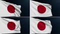 japan flag tokyo asian japanese symbol set of 4