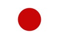 Japan flag vector illustration isolated. National symbol of country in Asia. Royalty Free Stock Photo