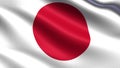 Japan flag, with waving fabric texture Royalty Free Stock Photo