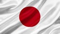 Japan flag waving with the wind, 3D illustration. Royalty Free Stock Photo