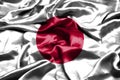 Japan flag waving in the wind. Royalty Free Stock Photo